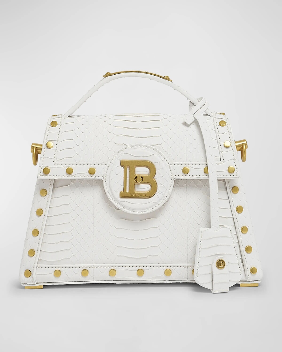 

Сумка BBUzz Dynasty из змеиной кожи с верхней ручкой Balmain, цвет Blanc