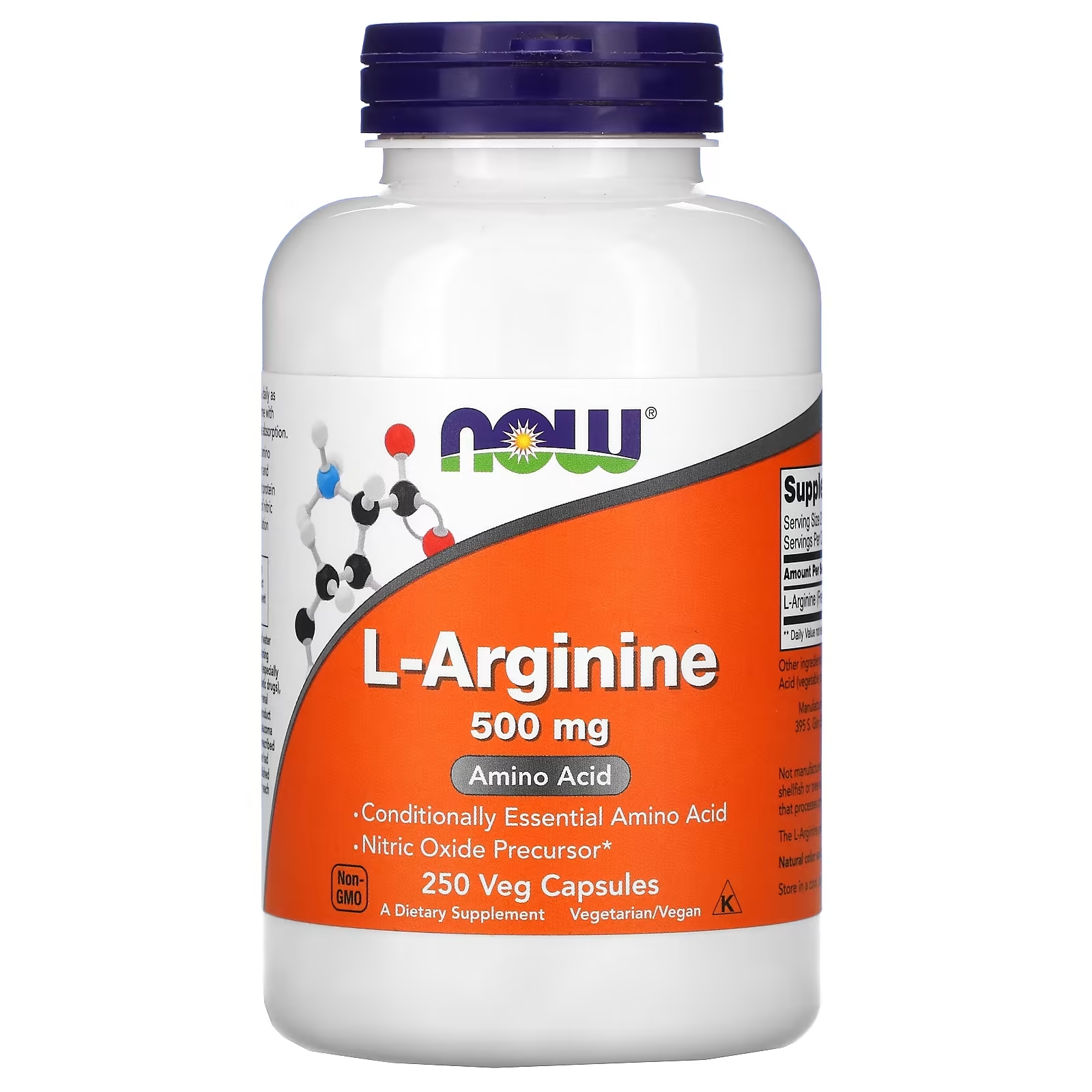 L-аргинин NOW Foods, 250 вегетарианских капсул