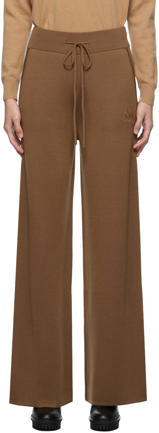 

Коричневые шерстяные широкие брюки для отдыха Max Mara