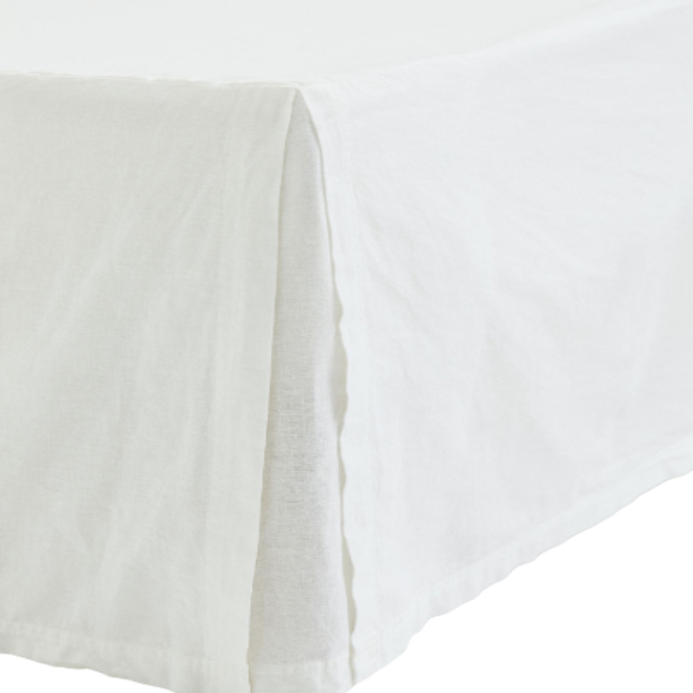 Подзор для кровати из хлопка H&M Home Linen-blend, белый