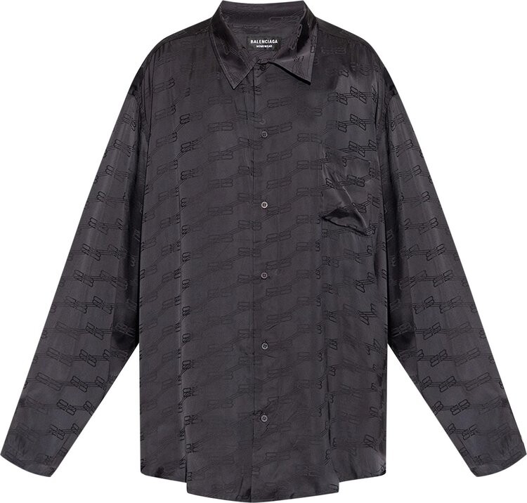 

Рубашка Balenciaga long-sleeve Minimal Shirt 'Charcoal', серый