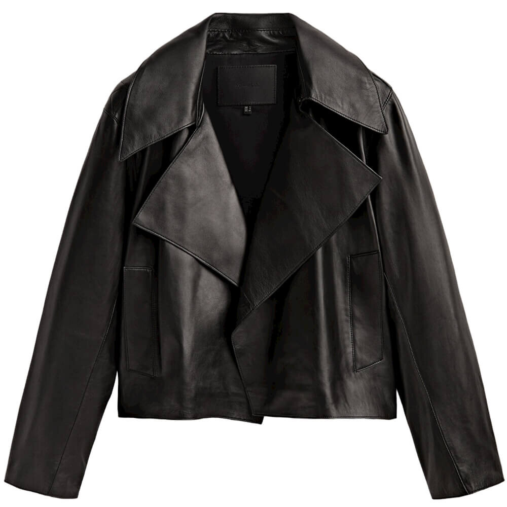 

Куртка Massimo Dutti Nappa Leather, черный