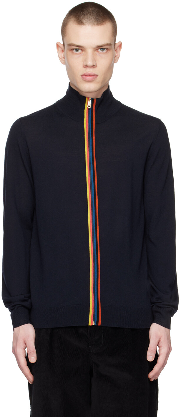 

Темно-синий кардиган в полоску от Artist Paul Smith