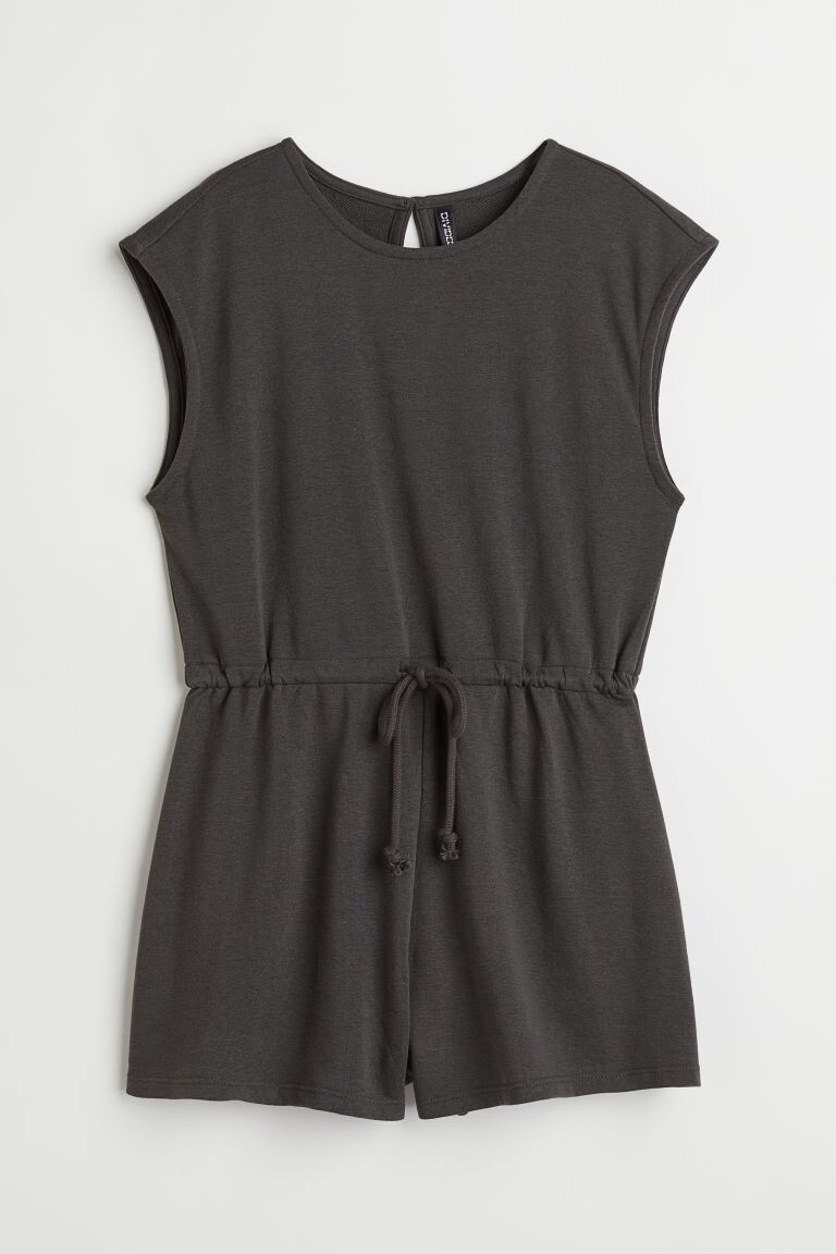 

Короткий комбинезон с кулиской H&M, темно-серый