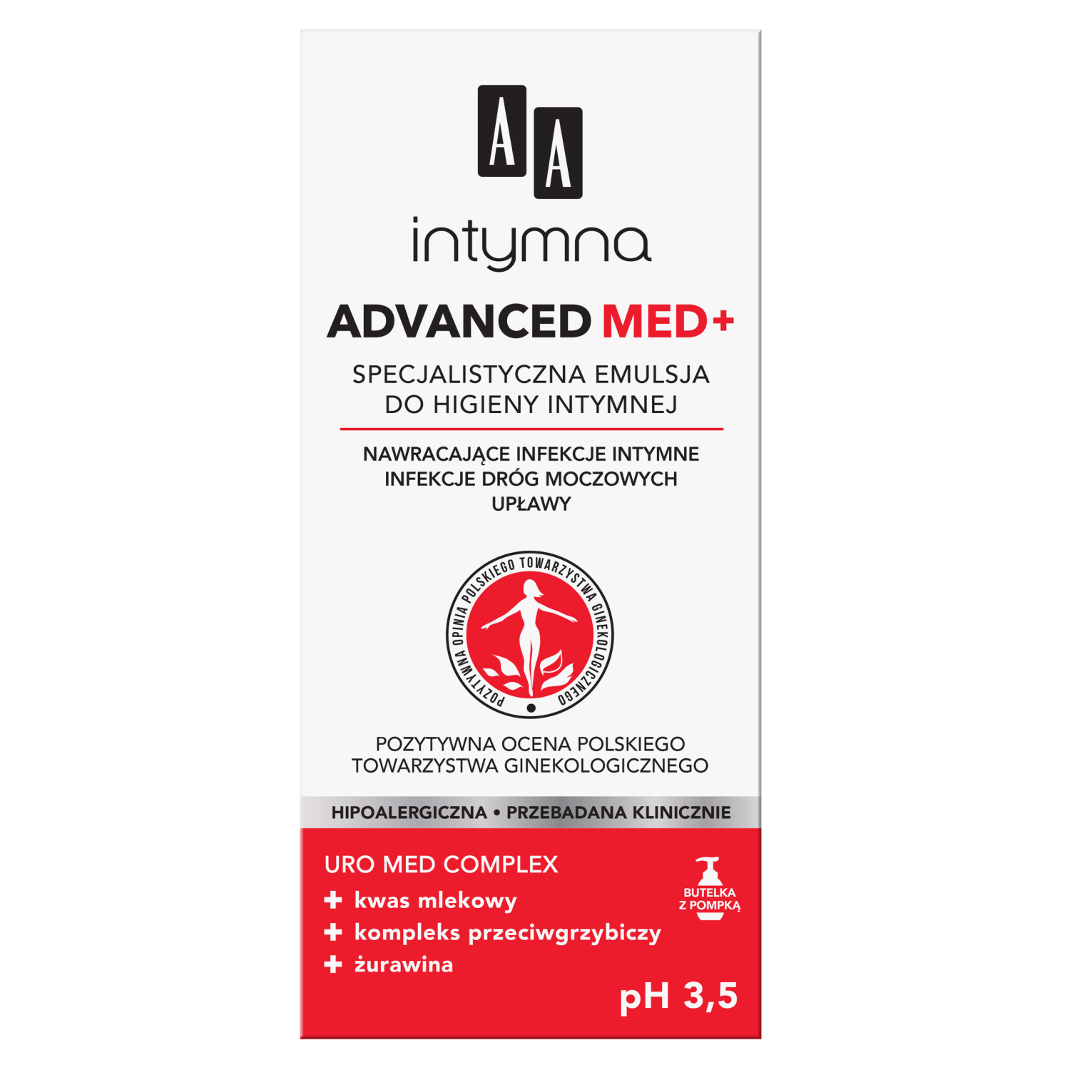 AA Intymna Med Advanced Ph 3,5 специальная эмульсия для интимной гигиены ph 3,5, 300 мл - фото