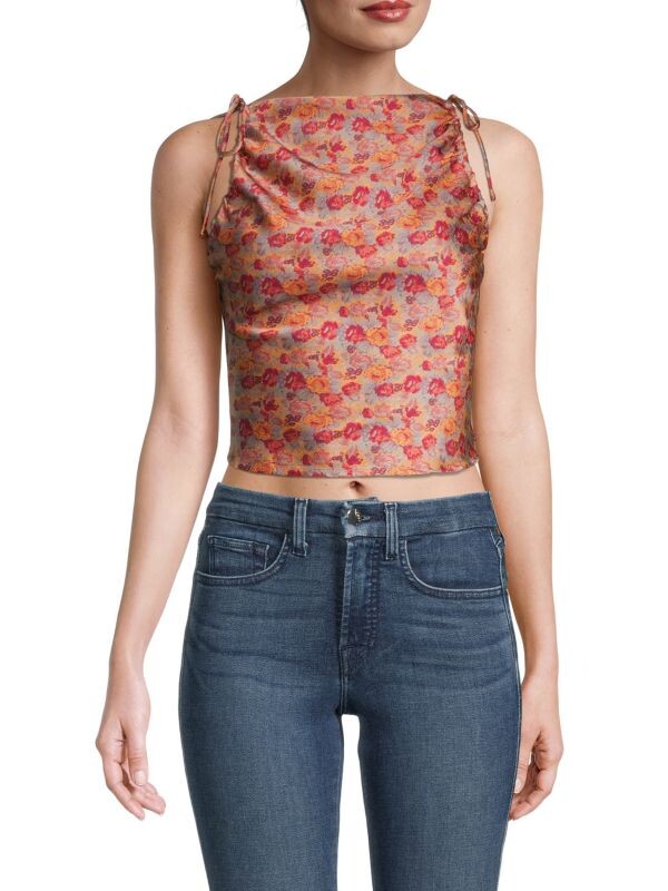 

Укороченный топ Free People на бретельках с цветочным принтом Nights In Intimately, мультиколор