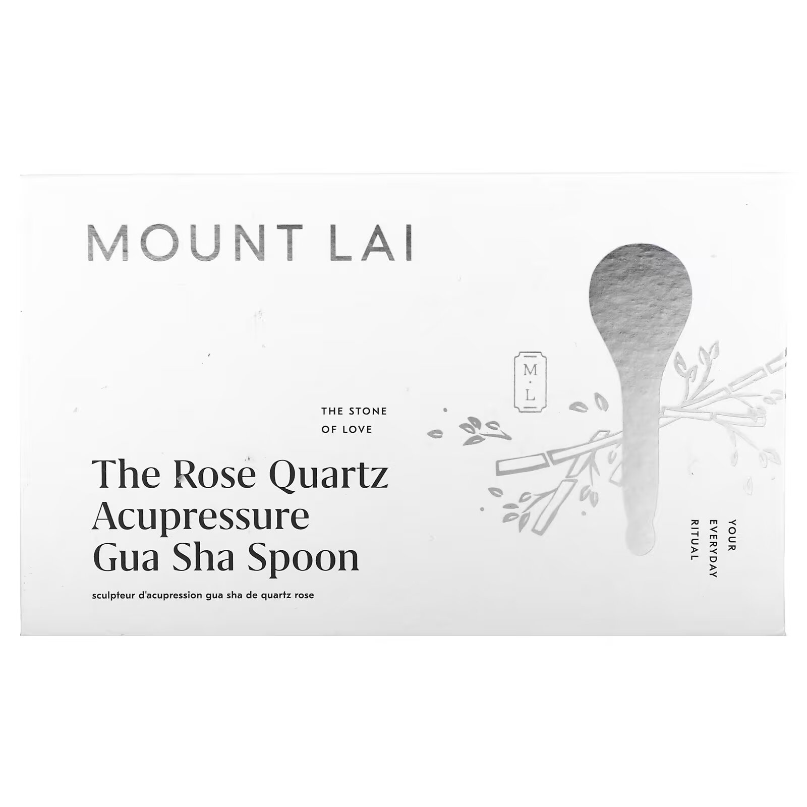 Mount Lai, Ложка для акупрессуры с розовым кварцем, гуа-ша, 1 шт. mount lai спа набор для лица с розовым кварцем набор из 2 предметов