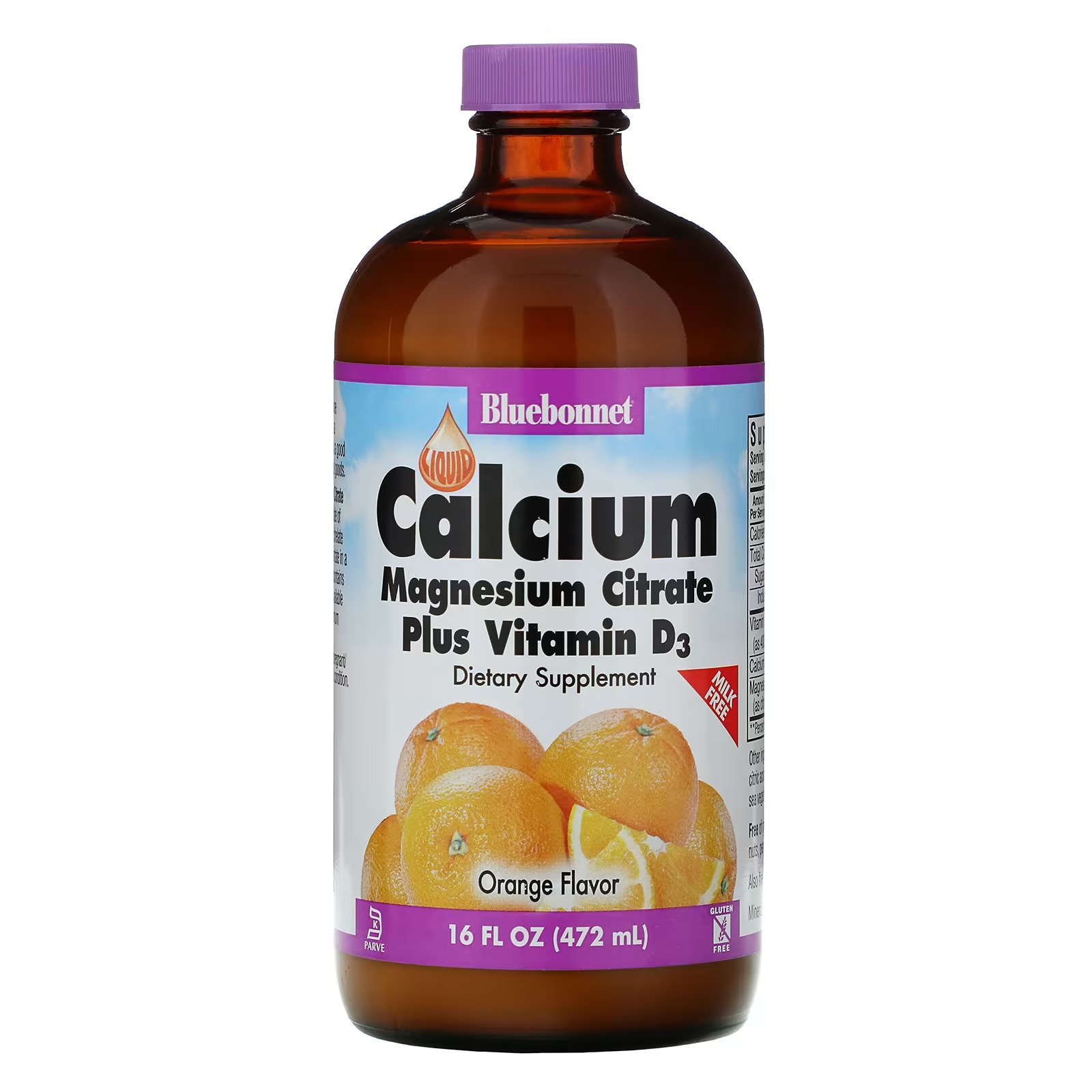 Кальций, магний и витамин D3 Bluebonnet Nutrition апельсин, 472 мл фотографии