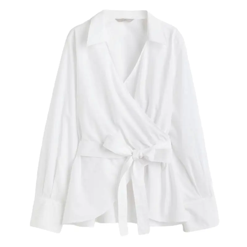 

Блузка H&M Wrapover Cotton, белый