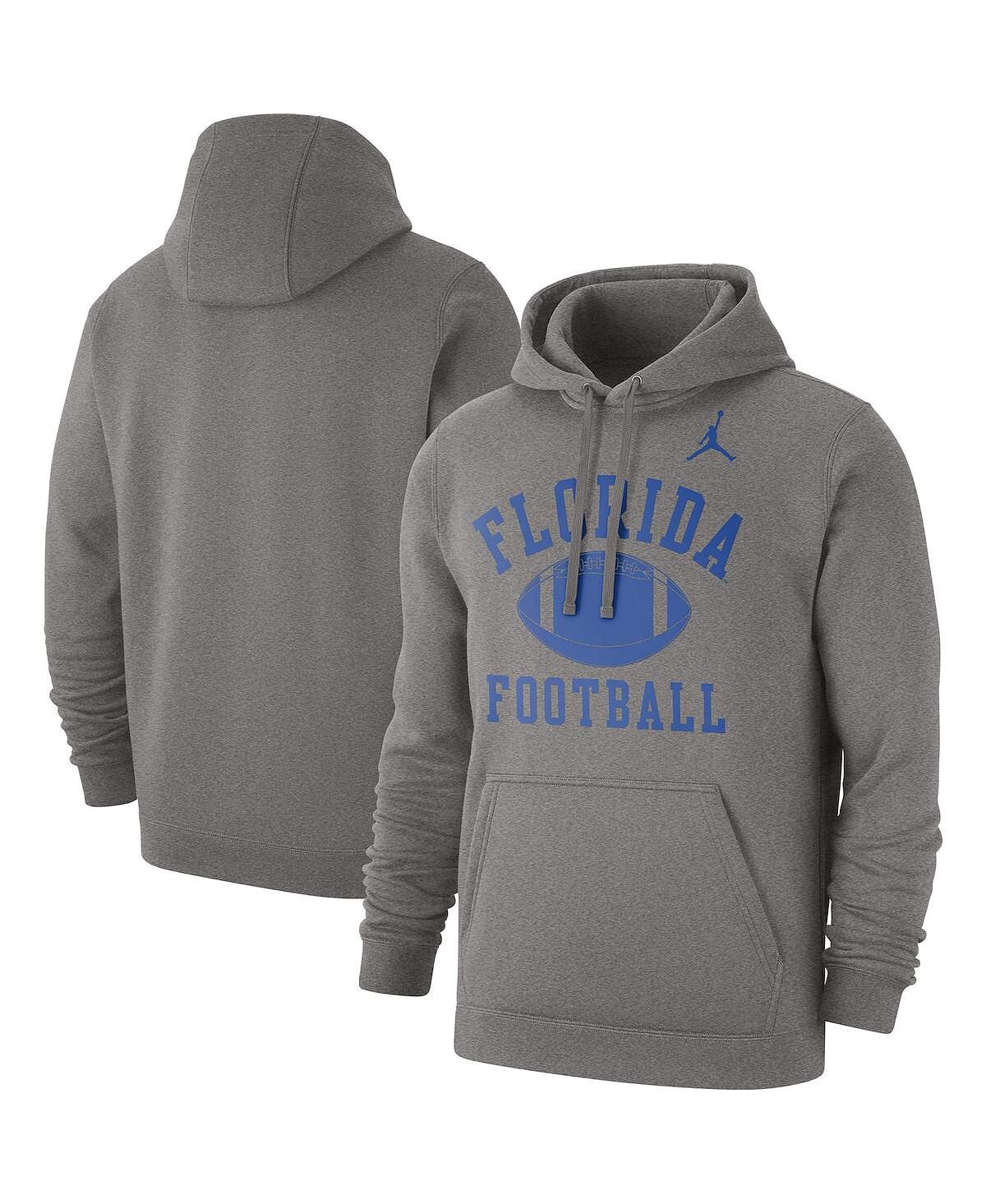 

Мужская брендовая толстовка с капюшоном из меланжевого серого цвета florida gators football club Jordan, мульти