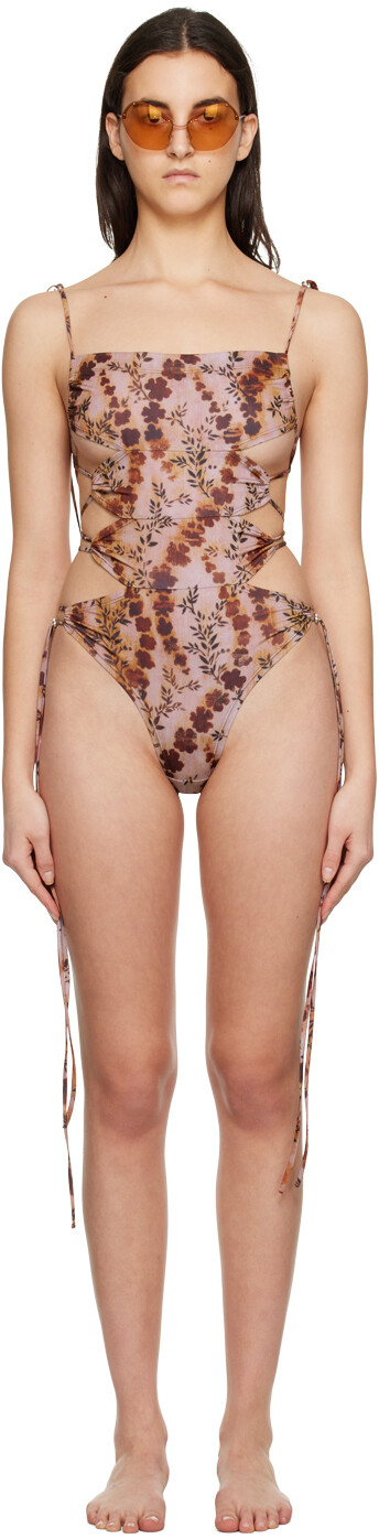 

Эксклюзивный бордовый цельный купальник SSENSE Ntica KNWLS, Красный