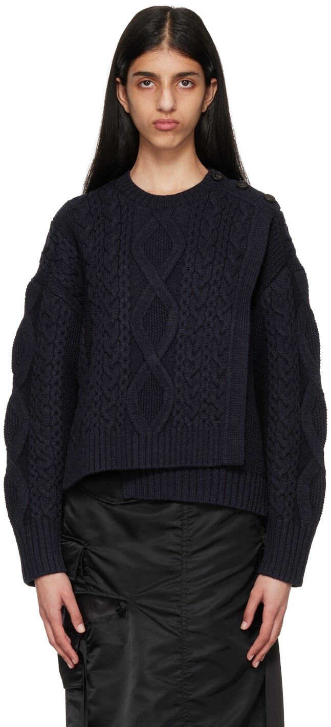 

Темно-синий свитер со вставками 3.1 Phillip Lim