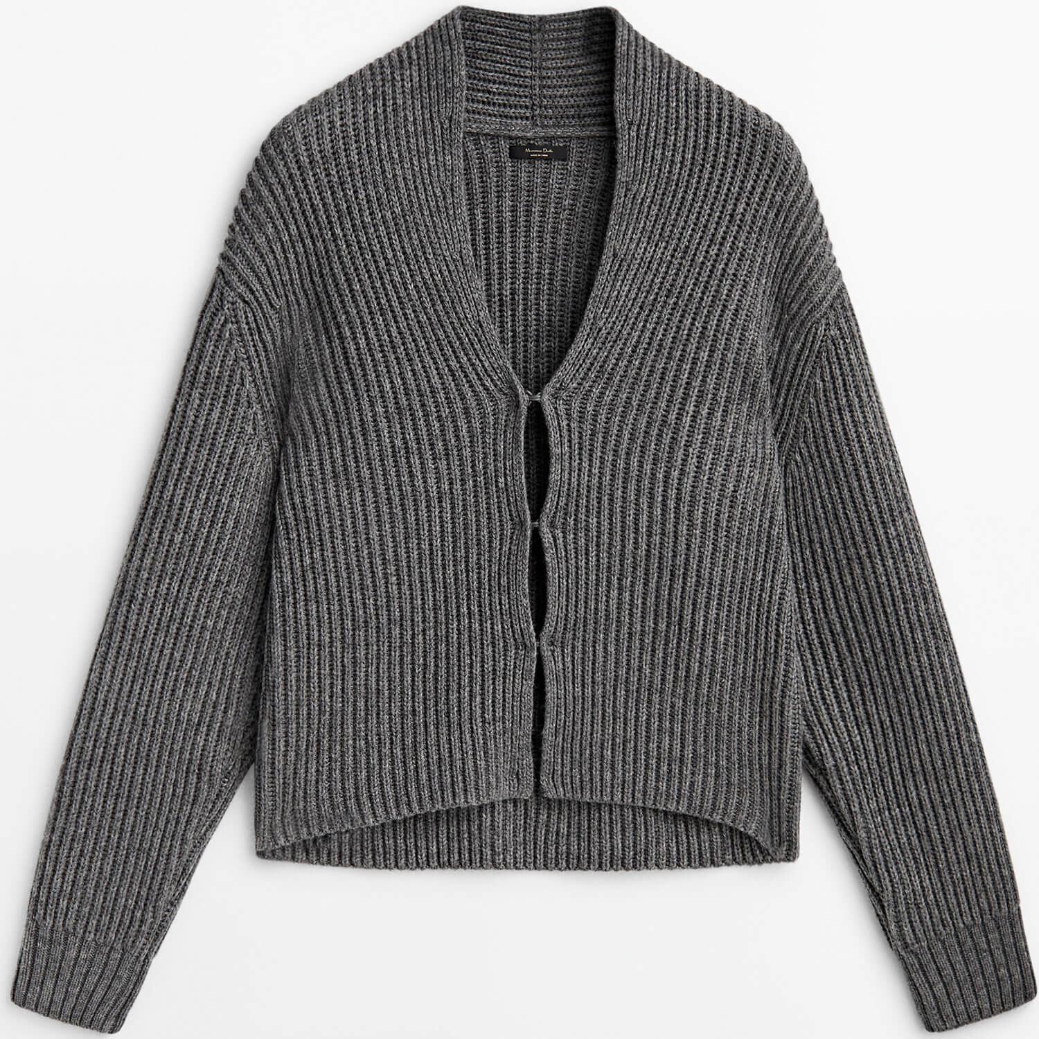 

Кардиган Massimo Dutti Purl-Knit, серый