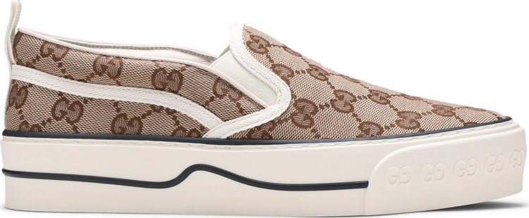 Кроссовки Gucci Wmns Tennis 1977 Slip-On Beige Ebony, бежевый - фото