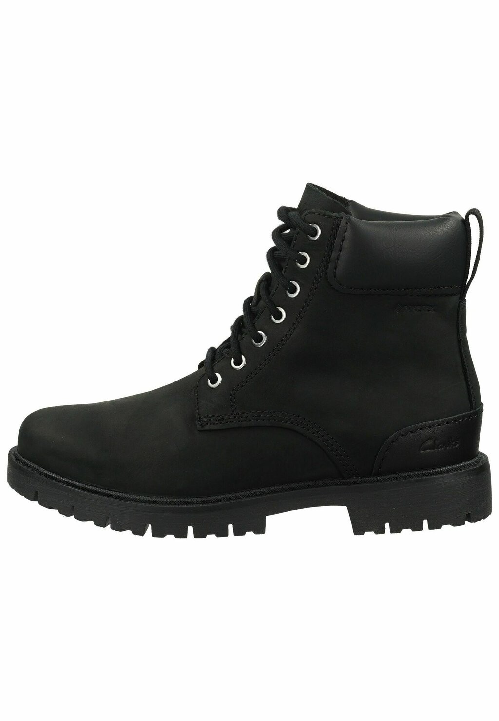 

Ботильоны на шнуровке Clarks, черная кожа, Черный