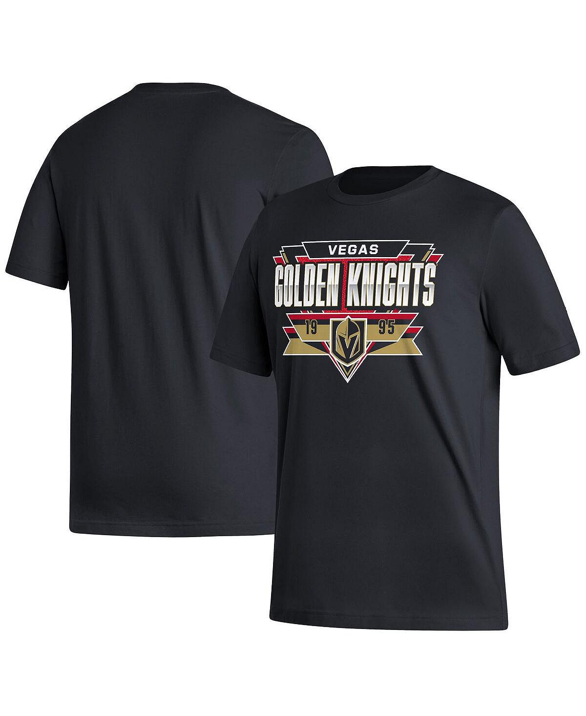 Мужская черная футболка vegas golden knights reverse retro 2.0 fresh playmaker adidas, черный