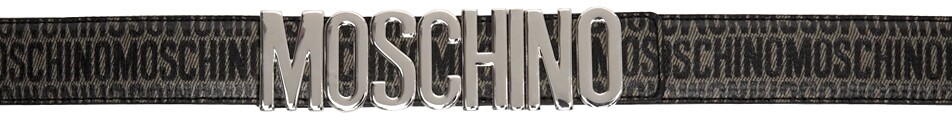 

Зеленый сплошной ремень с логотипом Moschino