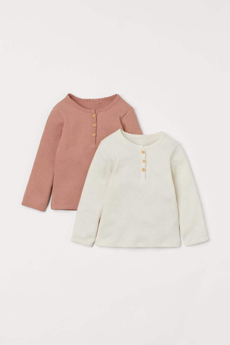 

Комплект из двух топов с длинными рукавами H&M, бежевый/натуральный белый