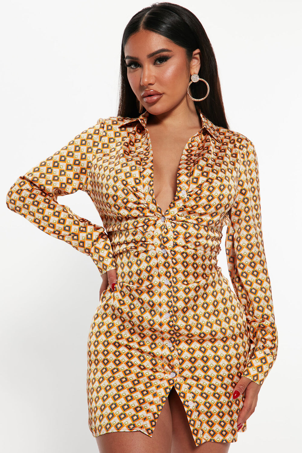 

Мини платье Fashion Nova WD8397A, оранжевый