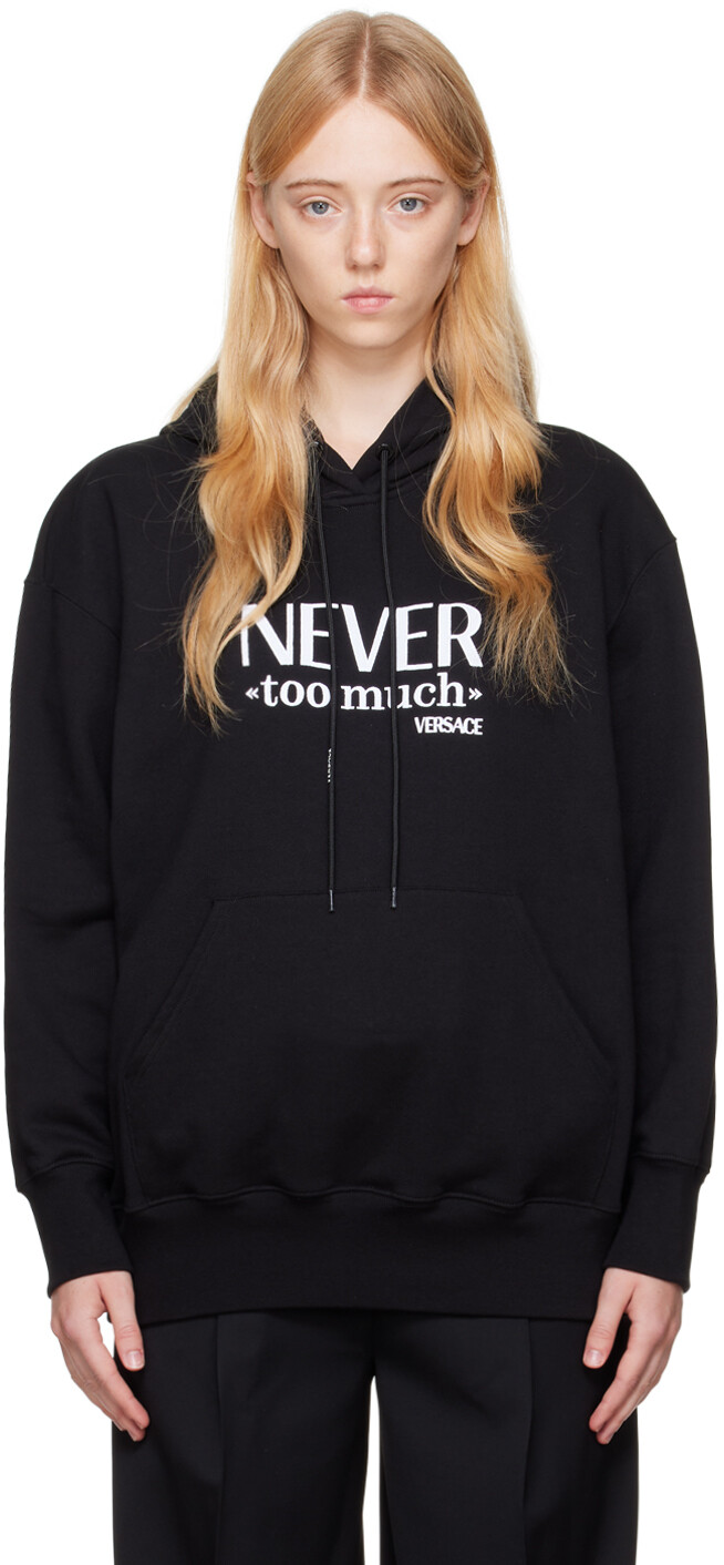 

Черная толстовка с капюшоном Never Too Much Versace, Черный