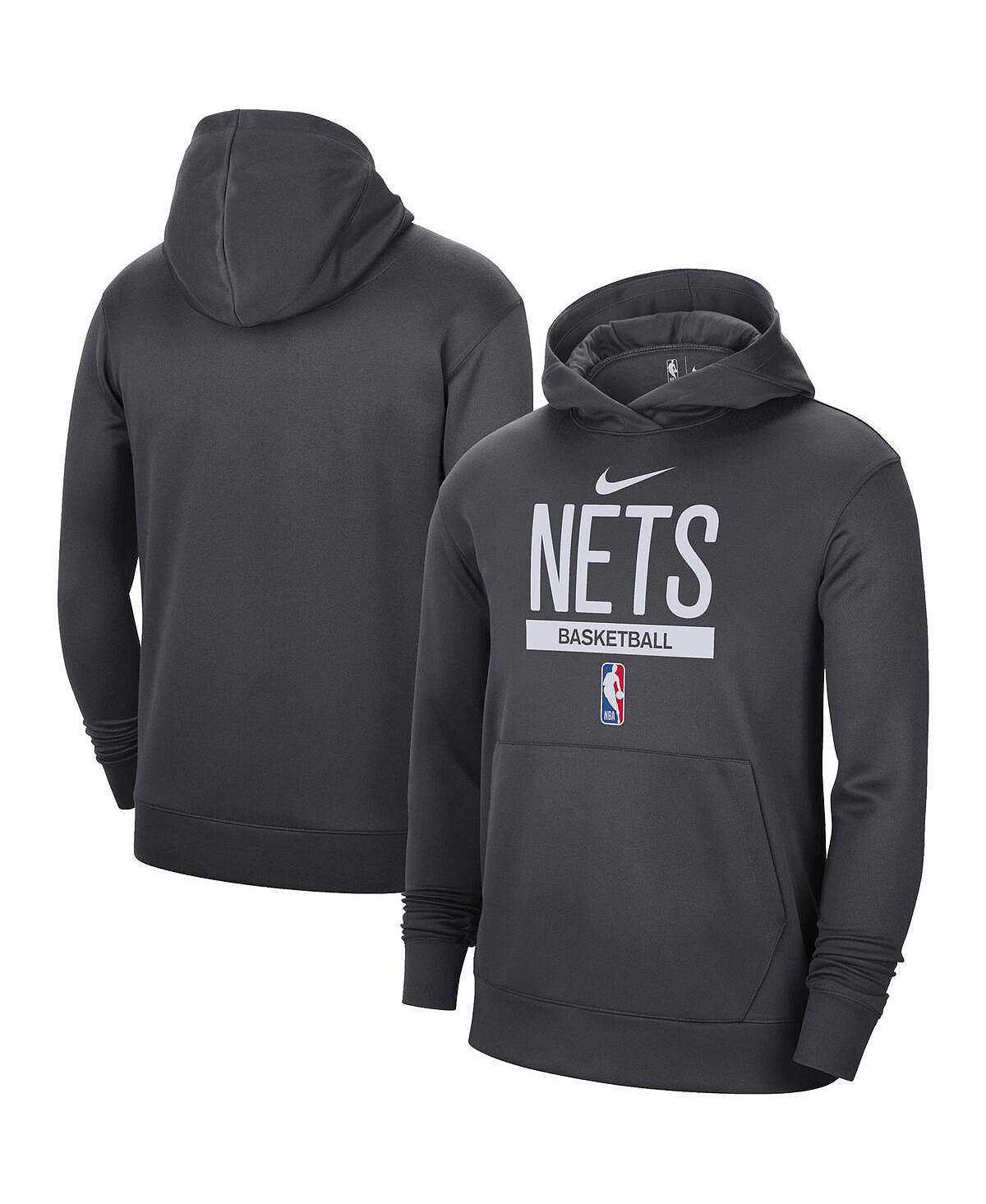 Мужская худи brooklyn nets 2022/23 spotlight on-court practice performance pullover hoodie цвета антрацит Nike