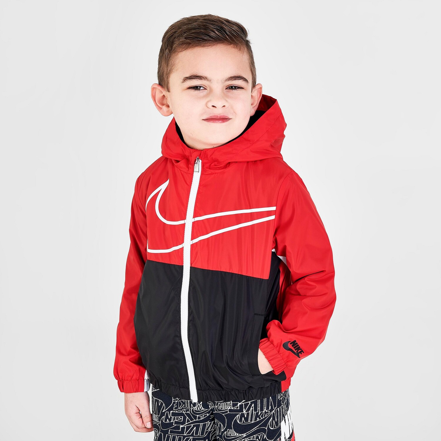 

Куртка Nike Sportswear на флисовой подкладке Swoosh для малышей для мальчиков, красный