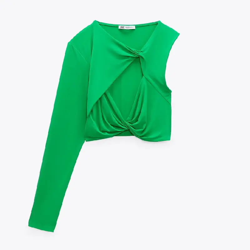 

Топ Zara Asymmetric With Knots, зеленый