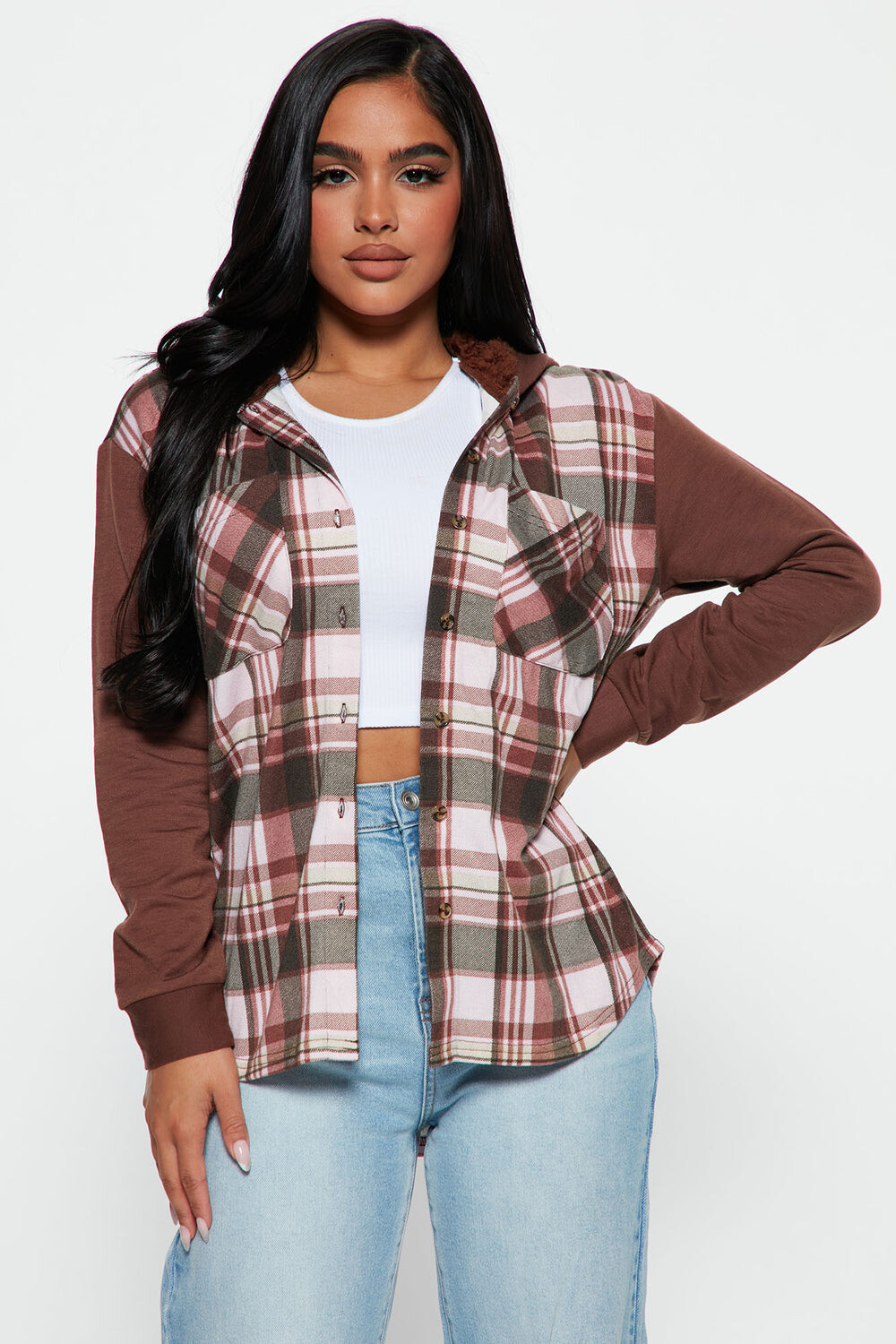 

Рубашка Fashion Nova JE814FD34FN, мокко