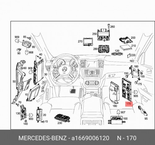 

Блок управления и обработки сигналов sam A1669006120 MERCEDES-BENZ