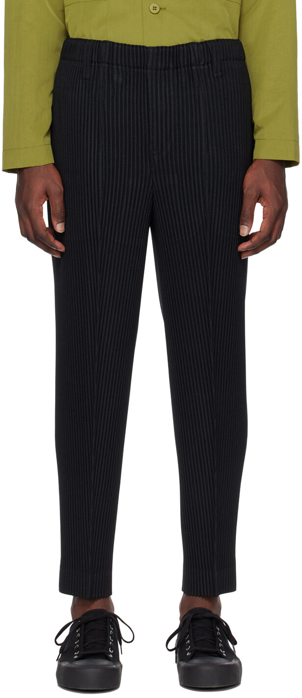 

Черные шерстяные легкие брюки Homme Plissé Issey Miyake, Черный