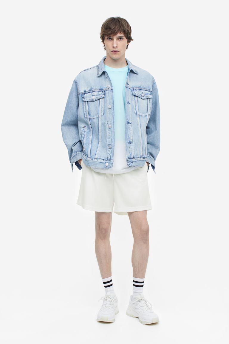 

Сетчатые шорты свободного кроя H&M, белый