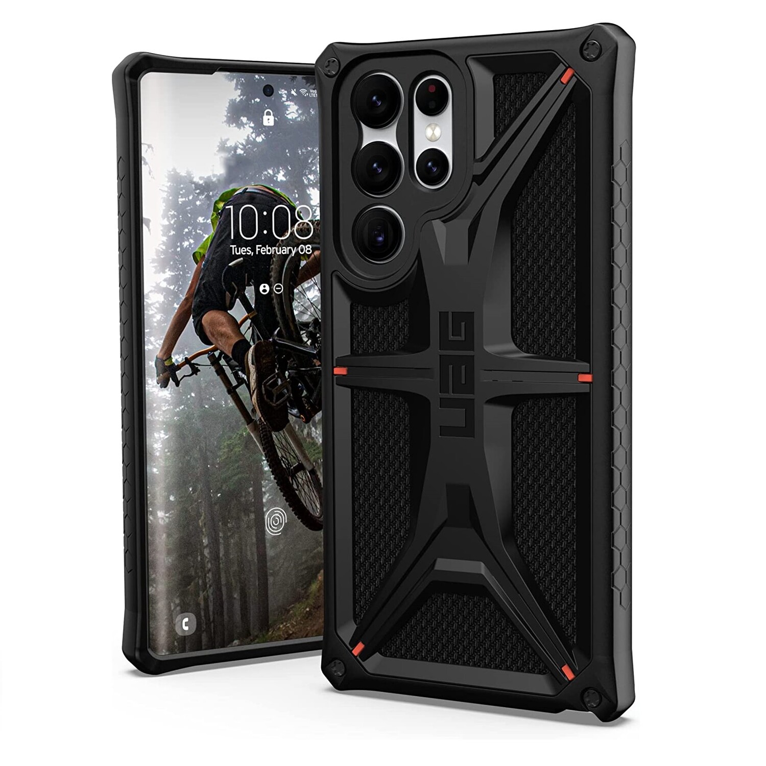 

Чехол UAG Monarch Designed для Samsung Galaxy S22 Ultra Case, kevlar black