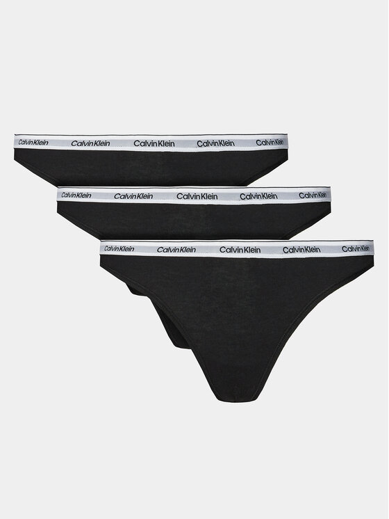 Набор из 3 стрингов Calvin Klein, черный