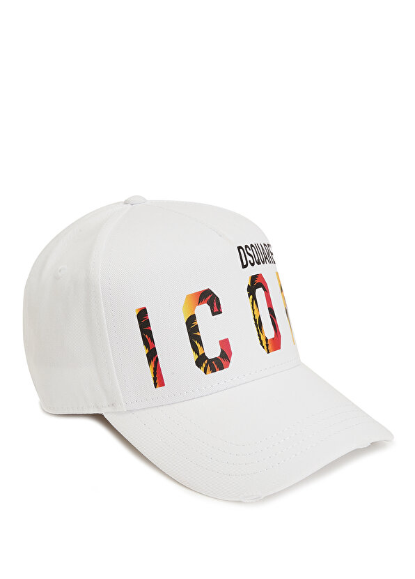 Белая мужская шляпа с логотипом Dsquared2
