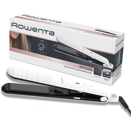 Выпрямитель для волос Rowenta SF3210 Optiliss с 10 температурами до 230°C — белый
