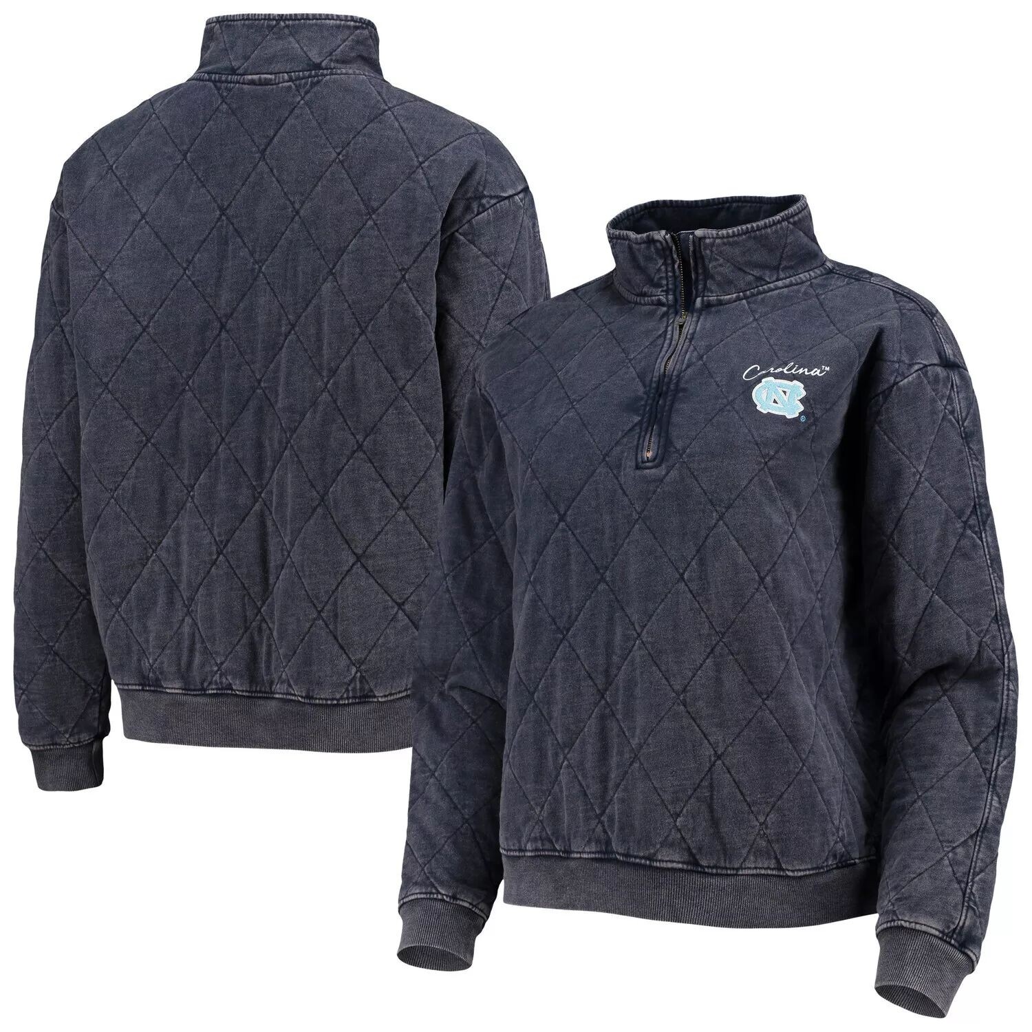 

Женская стеганая куртка Gameday Couture темно-синего цвета North Carolina Tar Heels Неудержимая шикарная стеганая куртка с молнией четверть, Синий