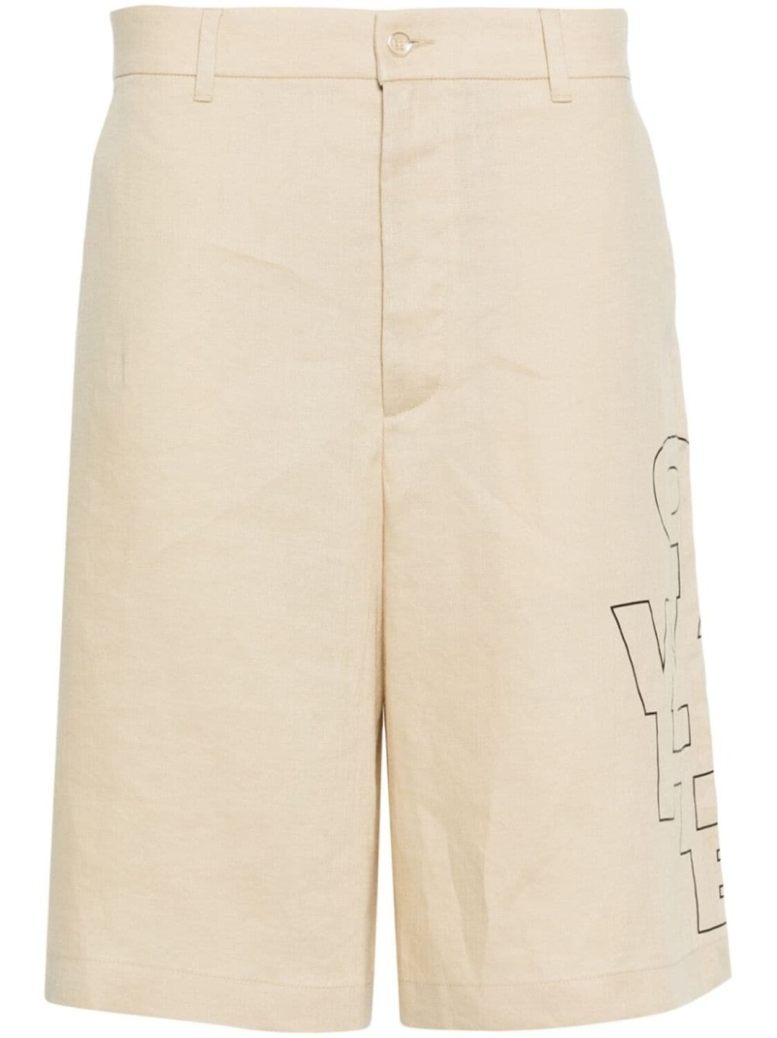 

Off-White льняные шорты Outline Arrow, нейтральный цвет