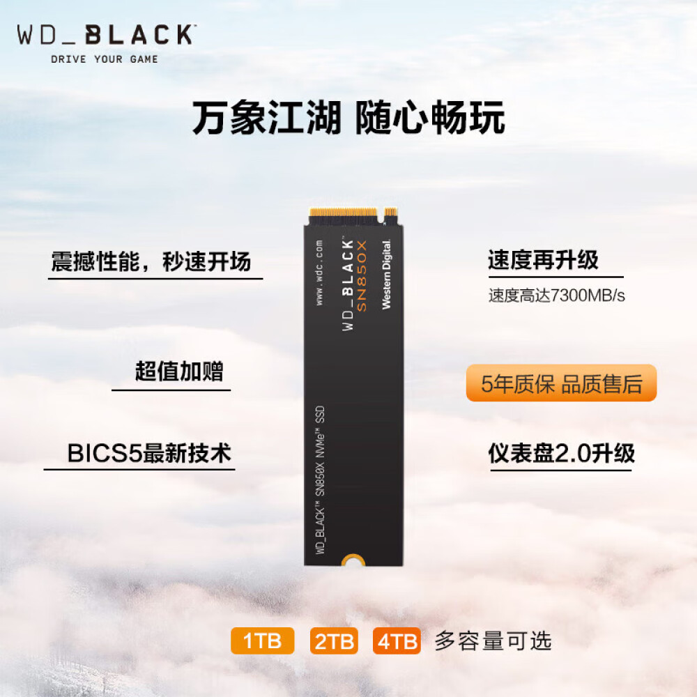SSD-накопитель Western Digital Black SN850X High Speed 4T (WDS400T2X0E-00BCA0) ssd накопитель western digital black sn850x high speed 2t wds200t2x0e