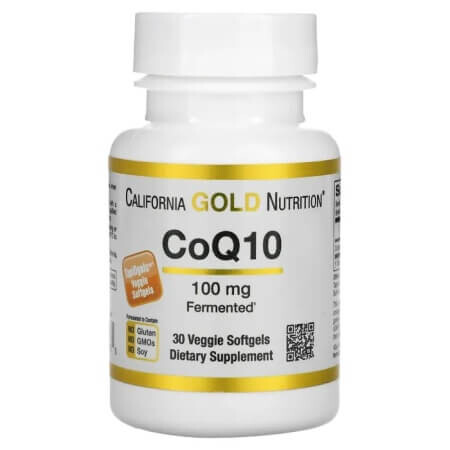 

Коэнзим Q10 California Gold Nutrition 100 мг, 30 растительных капсул