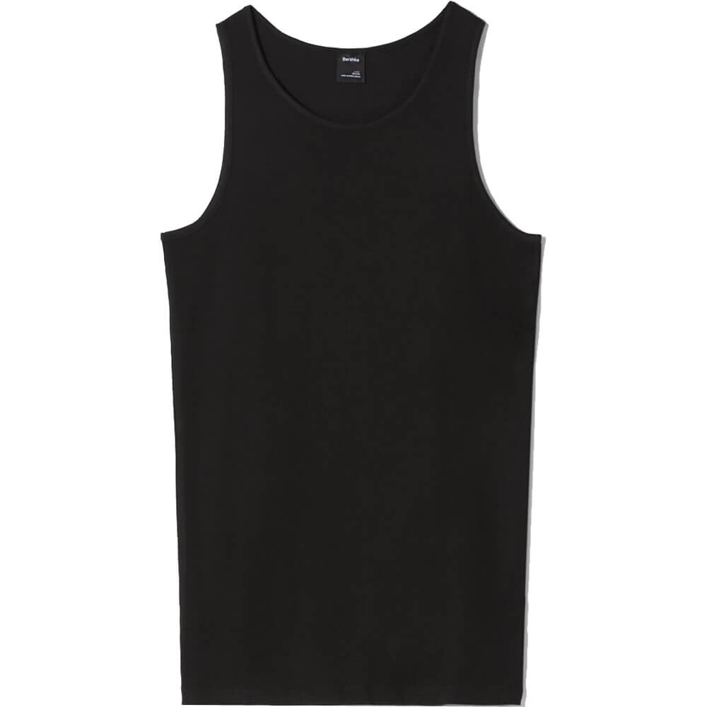 

Майка Bershka Ribbed Strappy, черный