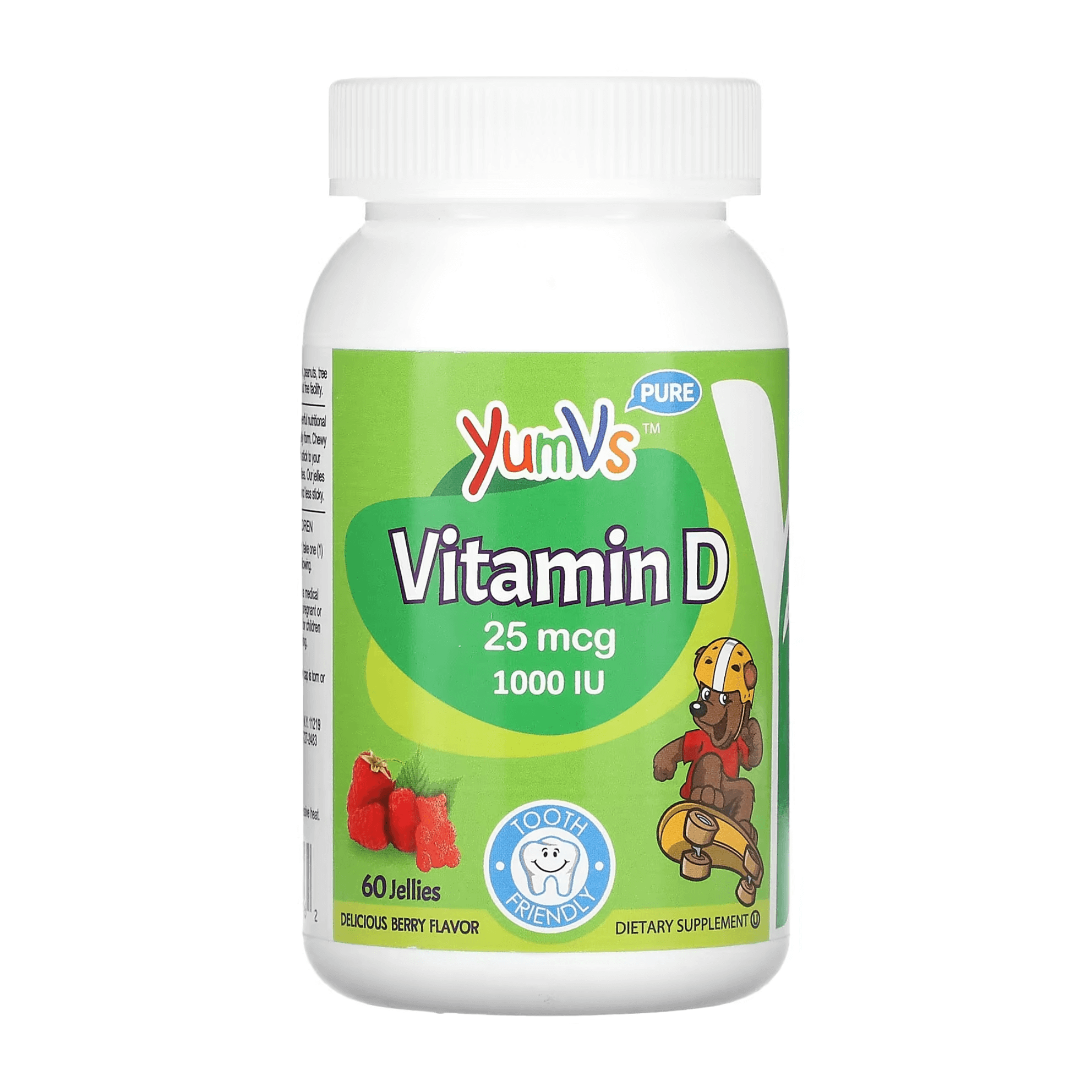 Витамин D YumV's, ягодный, 25 мкг (1000 МЕ), 60 мармеладок жевательные резинки треш в стакане 28 г