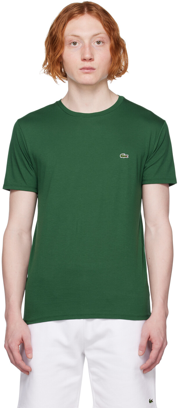 

Зеленая футболка с круглым вырезом Lacoste, Зеленый