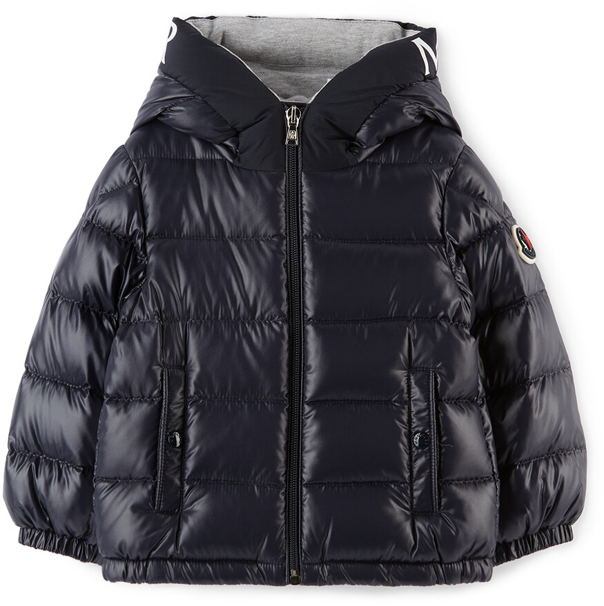 

Темно-синяя пуховая куртка Salzman для малышей Moncler Enfant
