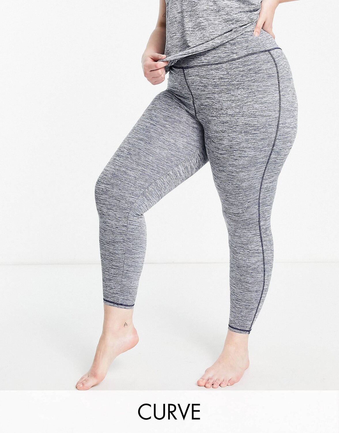 

Леггинсы для йоги меланжевого цвета ASOS 4505 Curve