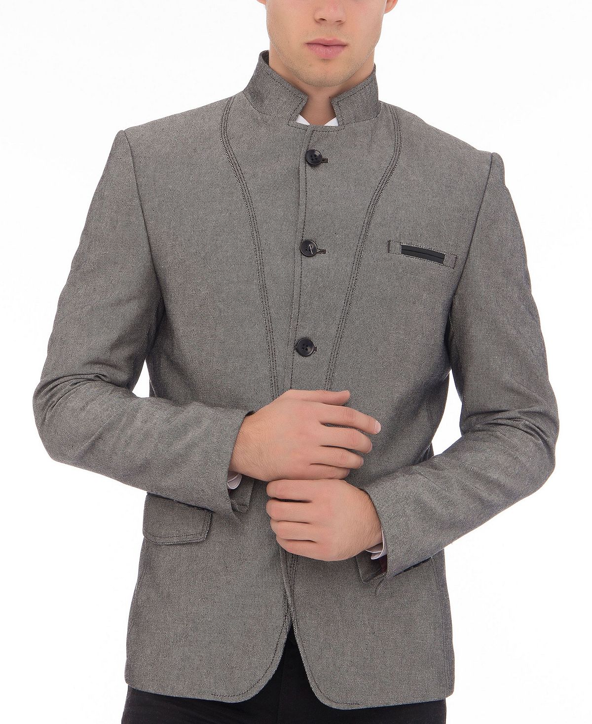 Мужская современная симметричная спортивная куртка с пуговицами RON TOMSON, серый демисезонная куртка ron tomson цвет schwarz