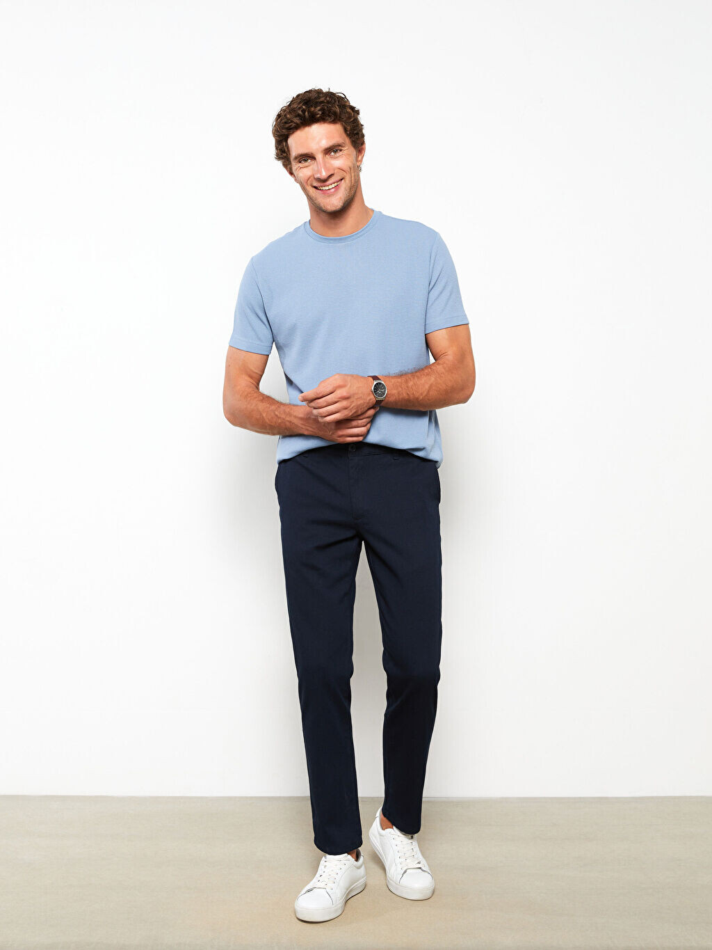

Мужские брюки Slim Fit Dobby LCWAIKIKI Classic, Черный