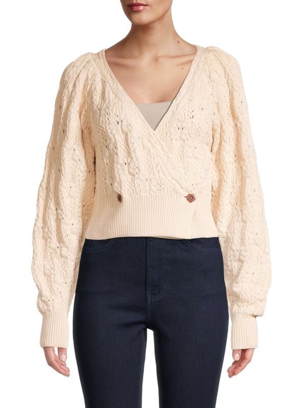 

Оливковый кардиган you butterfly faux с запахом Free People Macadamia