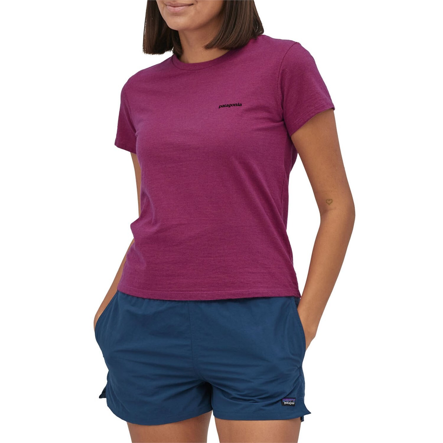 

Футболка Patagonia P-6 Logo Responsibili, розовый