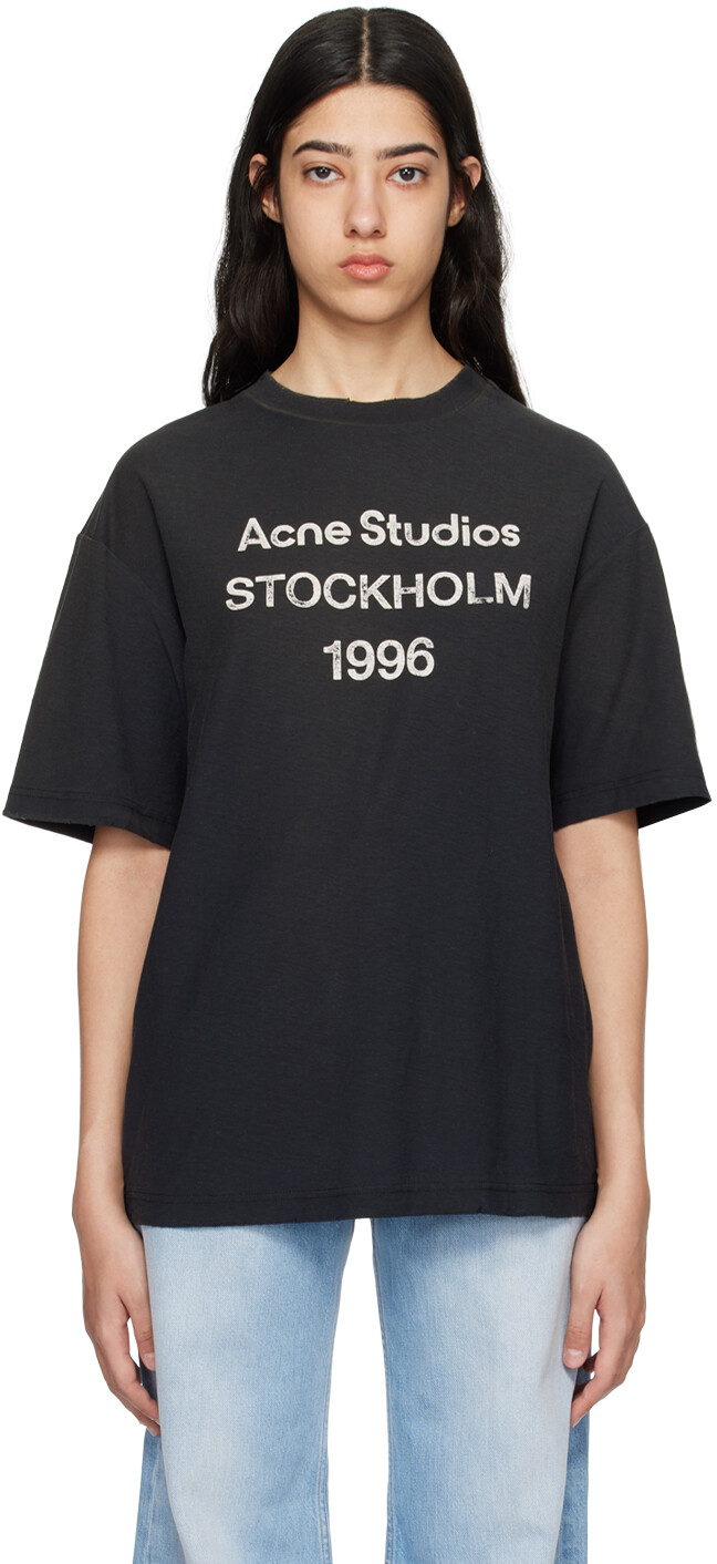 

Черная выцветшая футболка Acne Studios