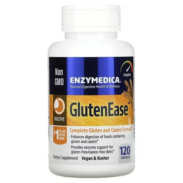 Ферменты GlutenEase 120 капсул, Enzymedica enzymedica спектр пищеварения 120 капсул